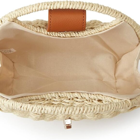 Elegant Dumpling Straw Beach Bag for Women - Durable Rattan Crossbody Purse - Picture 2 of 7